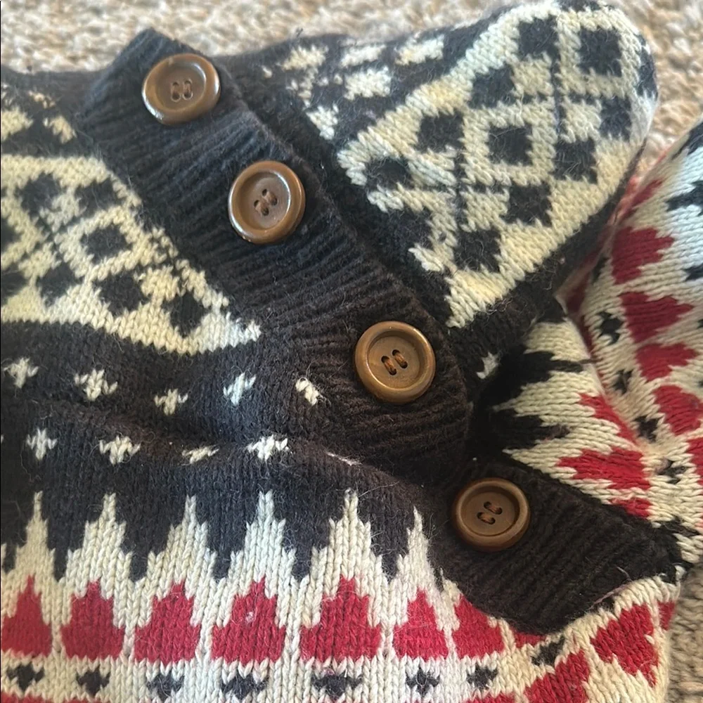 Burton Black and Red Patterned Hooded Sweater size medium - Picture 3 of 4